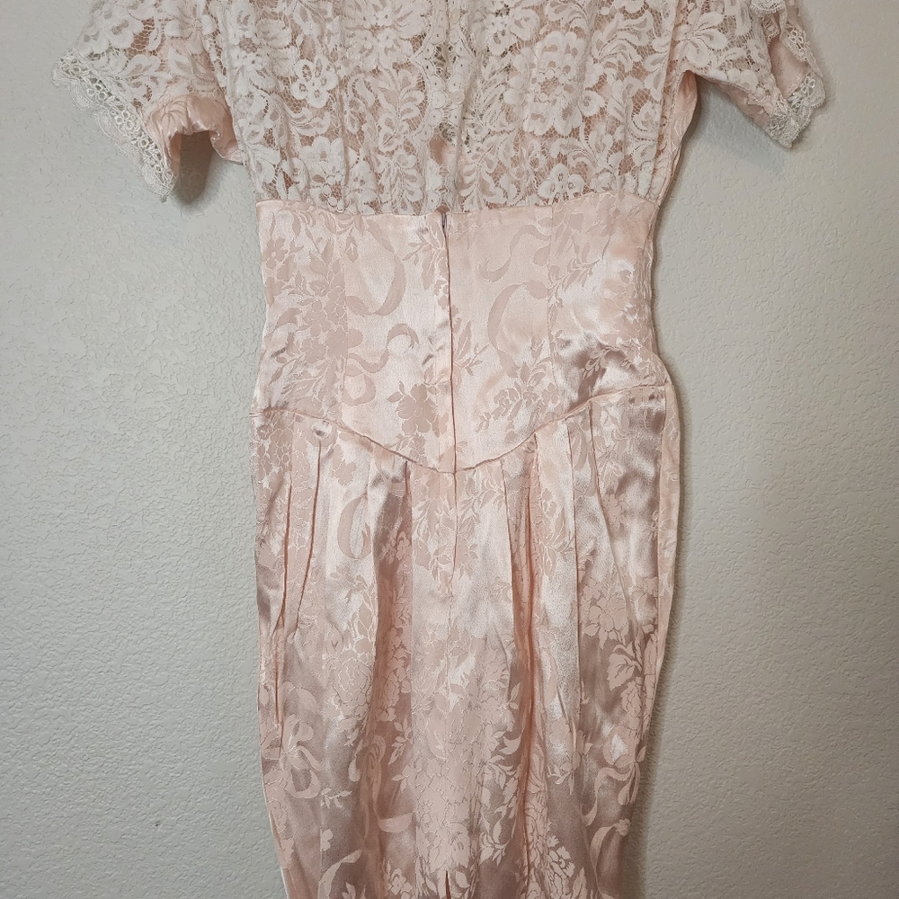 Vintage Jessica McClintock pleated coquette fairy core cottage core lace dress - Picture 9 of 13